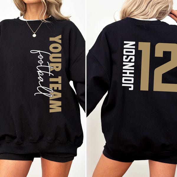 Custom Football Mom Shirt, Personalized Football Shirt, Game Day Football Shirts, Jersey Number Football Sweatshirt, Football Unisex Hoodie