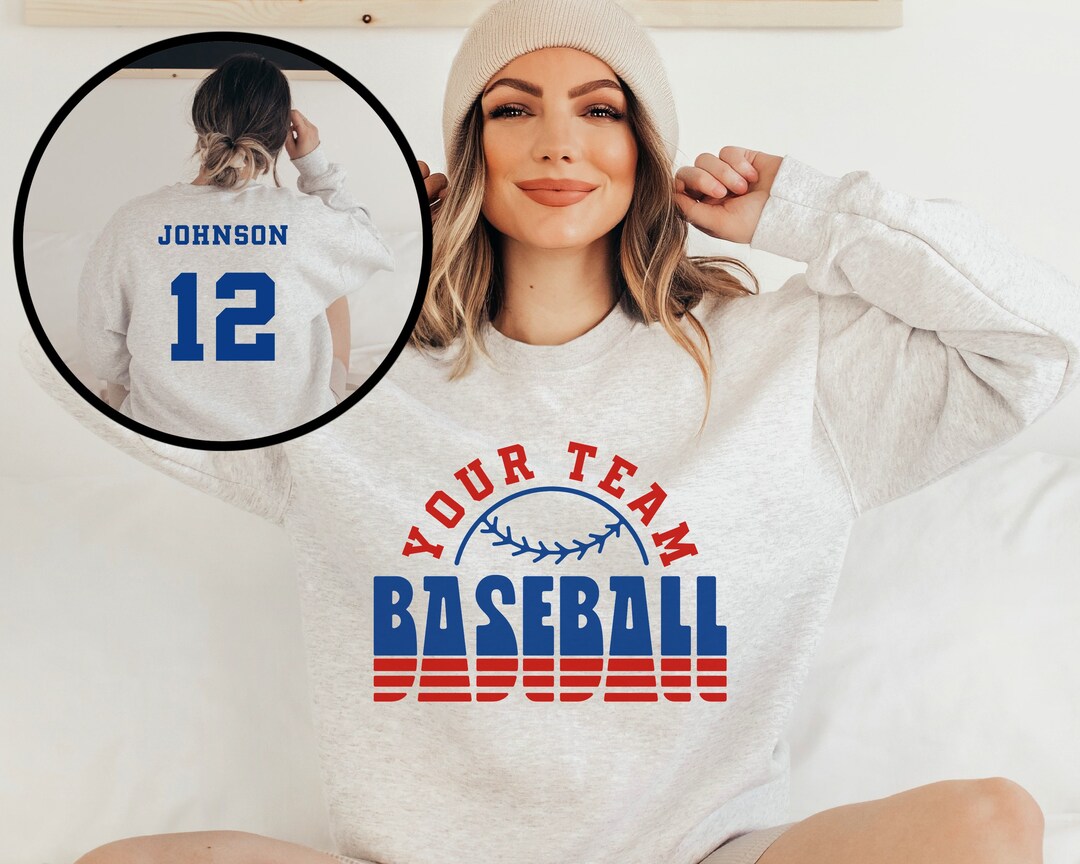 Custom Baseball Mom Shirts, Personalized Baseball Shirt, Game Day Baseball Hoodie, Name and