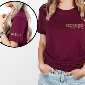Custom Cross Country Mom Shirt, Personalized XC Shirt, Running Hoodie, Cross Country Shirt, XC Mom Sweatshirt, Glitter XC Meet Spirit Wear