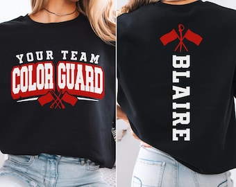 Custom Color Guard Shirt, Personalized Colorguard Mom Crewneck Sweatshirt, Glitter Guard Hoodie, Marching Band Dad Apparel