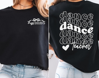 Custom Dance Teacher Shirt, Personalized Dancing Coach Sweatshirt, Ballet Dancer Coach Hoodie, Competition Apparel, Glitter Spirit Wear