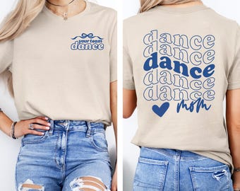 Custom Dance Mom Shirt, Personalized Dancer Mama Tshirt, Ballet Dancing Tee, Competition Apparel, Glitter Long Sleeve T-shirt Spirit Wear