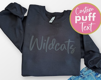 Custom Embossed Sweatshirt, Personalized Puff Print Shirt, Football Mom Shirt, School Spirit Shirts with Puff Text, 3D Text Soccer Mom Shirt