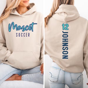 Custom Soccer Shirt, Personalized Soccer Mom Shirt, Game Day Soccer Hoodie, Team Mascot Soccer Sweatshirt, Glitter Soccer Player Shirt