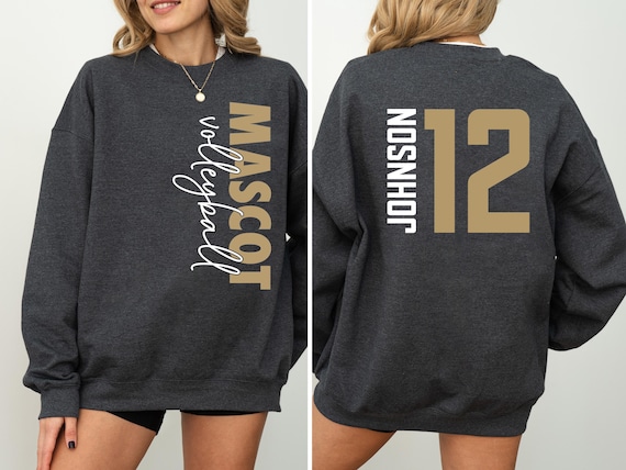 Custom Volleyball Shirt, Personalized Volleyball Shirt, Game Day Volleyball Hoodie, Mascot Volleyball Sweatshirt, Volleyball Dad Shirts