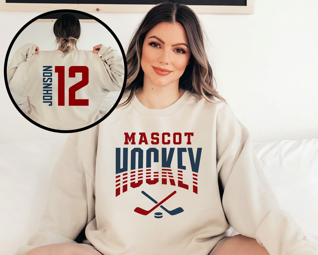 Pattern Print Hockey Women Crewneck Sweatshirt