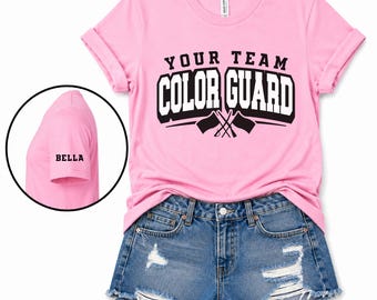 Personalized Color Guard Shirt | Custom Color Guard T-shirt | Long Sleeve Glitter Color Guard Tee | ColorGuard Marching Band Apparel