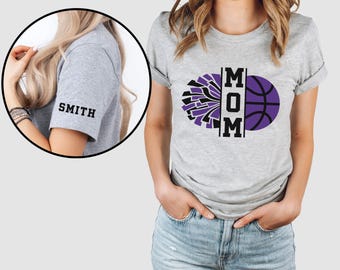 Custom Basketball and Cheer Mom Shirt, Personalized Cheer & Basketball Shirt, Cheer Basketball Hoodie, Cheer Sweatshirt, Mom of Both Shirt