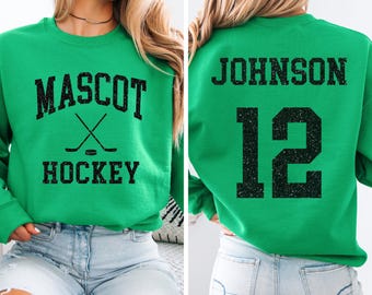 Sudadera de hockey personalizada, camiseta personalizada para mamá de hockey, sudadera con capucha de hockey con purpurina, sudaderas de hockey con nombre y número, camisetas de hockey para papá