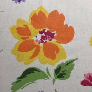 Large Orange Flowers Cotton Fabric, 7 Inches Long, 44 Inches Wide