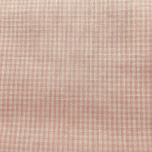 Light Pink and White Gingham Cotton Blend Fabric, Mini Check, 40 Inches Long, 44 Inches Wide
