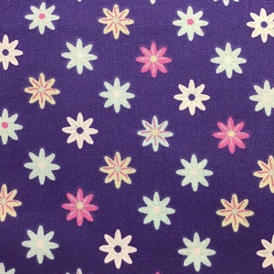 Little Flowers on Purple Cotton Fabric, 43 Inches Long, 43 Inches Wide