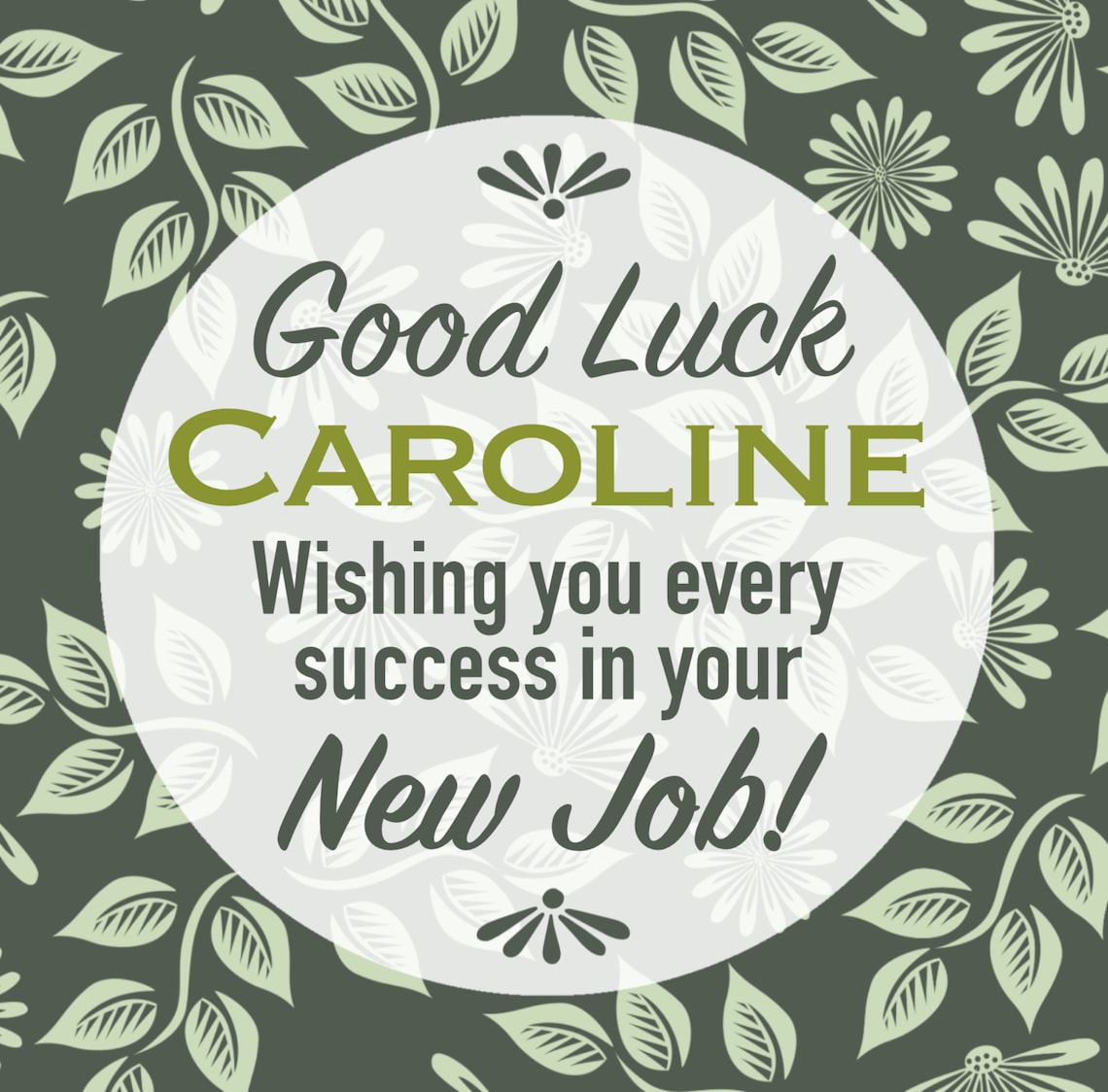 Buena suerte con tu nuevo trabajo Personaliza con tu Etsy