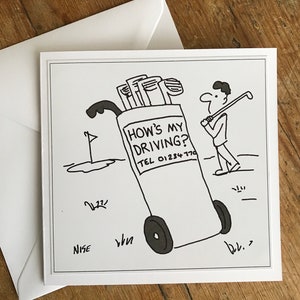 Golf Greetings Card - Funny Card for a Golfer - Golf Cartoon Illustration