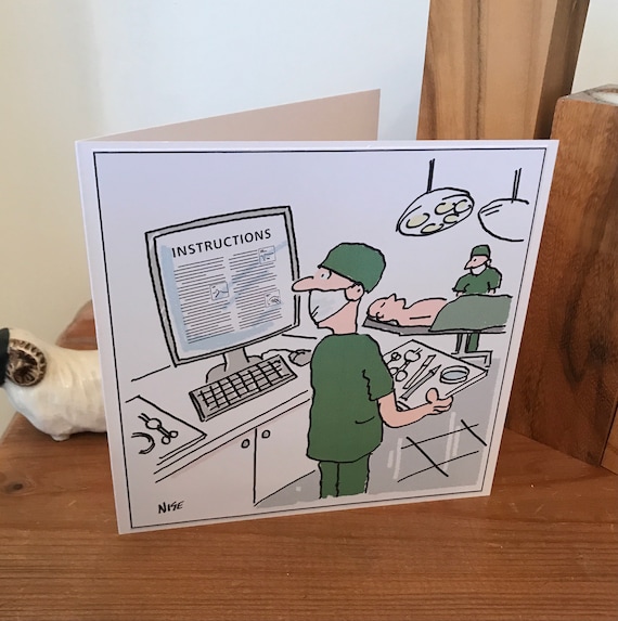 Funny Hospital Operation Themed Cartoon Greetings Card With - Etsy Norway Funny Hospital Operation Themed Cartoon Greetings Card With - Etsy Norway