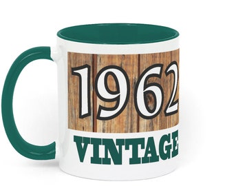 Born in 1962 Year of Birth - Two Toned Ceramic Birthday Mug