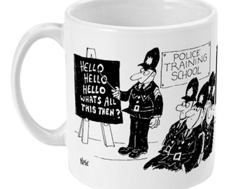 Funny Police Gift Mug - Police Training School Cartoon