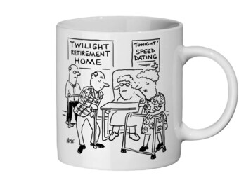 Residents Speed Dating at a Retirement Home - Ceramic Mug
