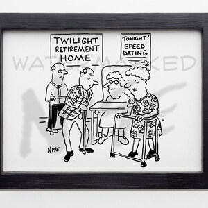Speed Dating at the Care Home Cartoon - ¡Descárgalo ahora!
