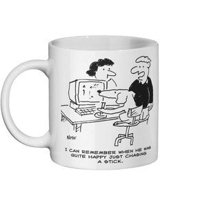 Dog Plays Computer Games - Ceramic Mug