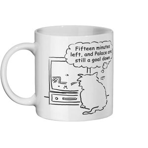 Funny Cat Cartoon Strip. Joke has Cat Watching Football on Television - Funny Gift idea for a Cat Owner or any Cat Lover - Ceramic Mug 11oz