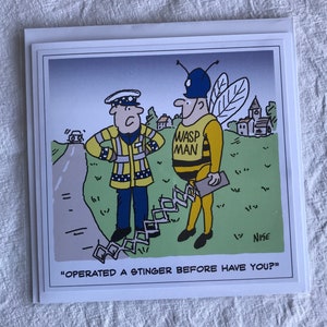 Traffic Police with Stinger Cartoon Greetings Card Bild 2