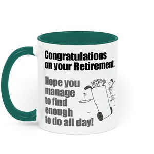 Congratulations on your Retirement to a Golfer Two Toned Ceramic Mug White / Green