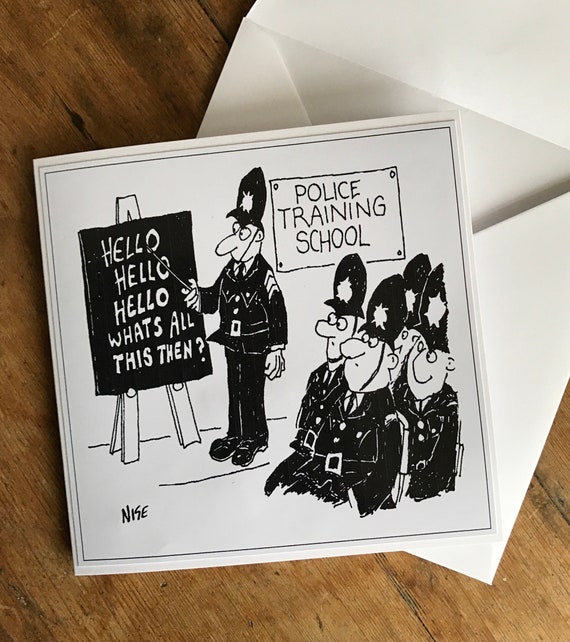Carte De Vœux De La Police Dessin Anime Drole Police Etsy France