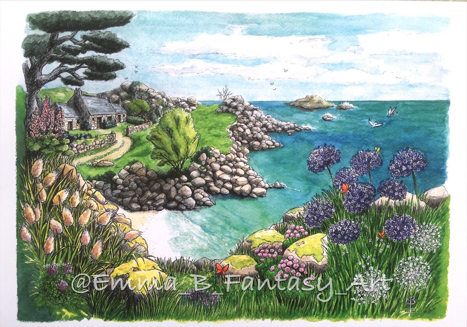 Seaside Landscape -Reproduction