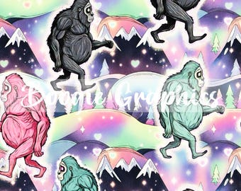 Sasquatchbergen l Djurtryck l Sömlöst l Tygmönster l Sublimering l Tumbler