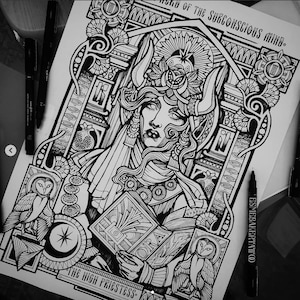 The High Priestess Tarot Art Print A4