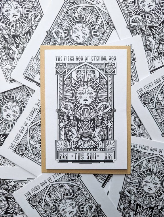 The Sun Tarot Blank Greetings Card 