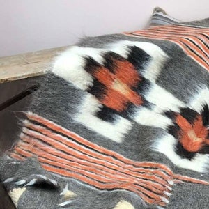 Scandinavian Blanket, Throw, Natural Wool Blanket, Ukrainians Folk Art , Bedspread, Warm & Soft, Sheep Wool, Gifts Idea