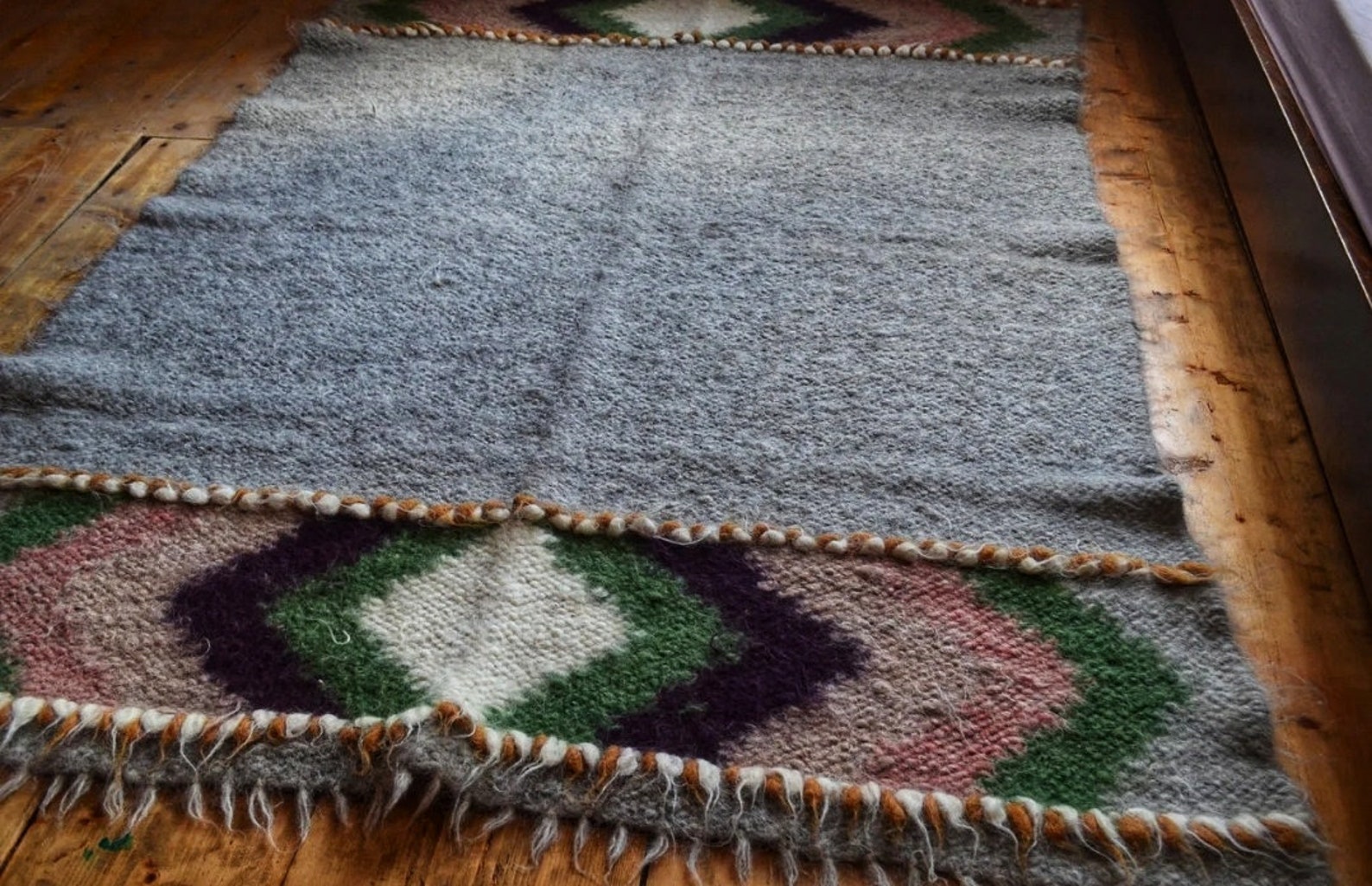 Grey Boucle Blanket Wool Blanket Woven Throw Blanket Chunky Etsy