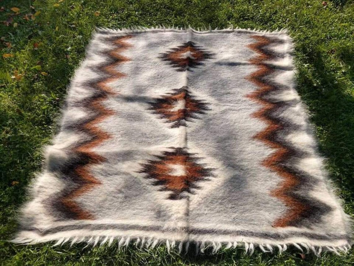 Wovenwoolart Hutsul Blanket Ukraine Wool Blanket Throw Etsy