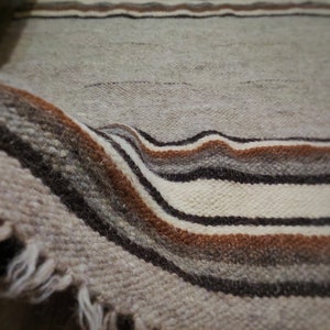 Hutsul Blanket, Throw, Grey Striped Blanket, Ukraine Wool Blanket, Lizhnyk, Wool Rug, Scandinavian Bedspread, Washable, Gifts for Home