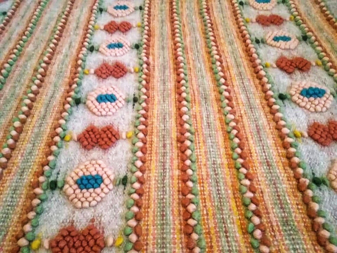 Kilim Throw Blanket Boucle Large Kilim Blanket Morocaine Etsy