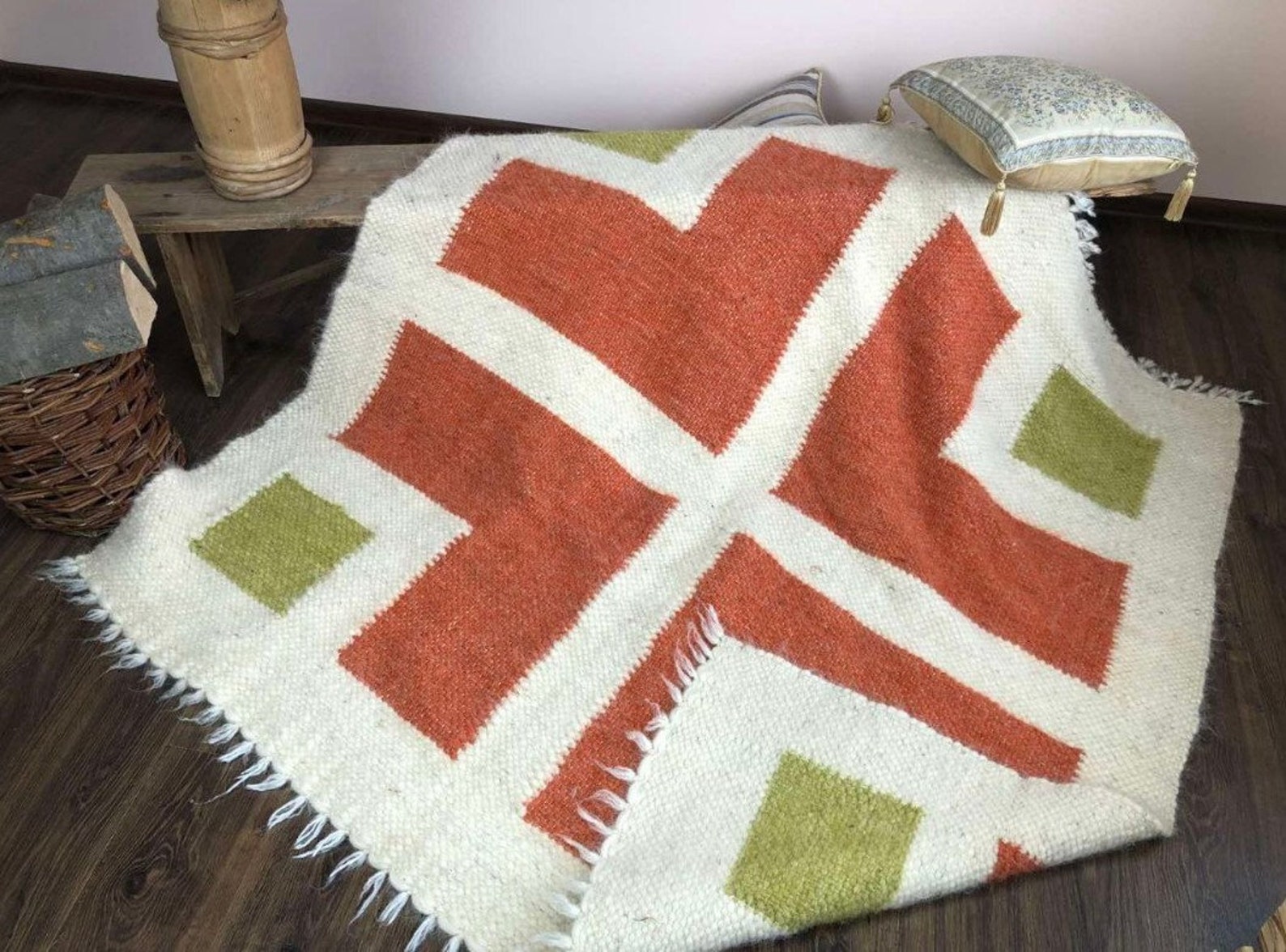 Kilim Throw Blanket Kilim Blanket Mexican Rug Mexican Etsy