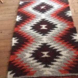 Kilim Throw Blanket Mexican Rug Kilim Coverlet Woven Mexican Rug Wool Blanket Large Kilim Rug Mexican Wool Blanket Kilim Ethnic