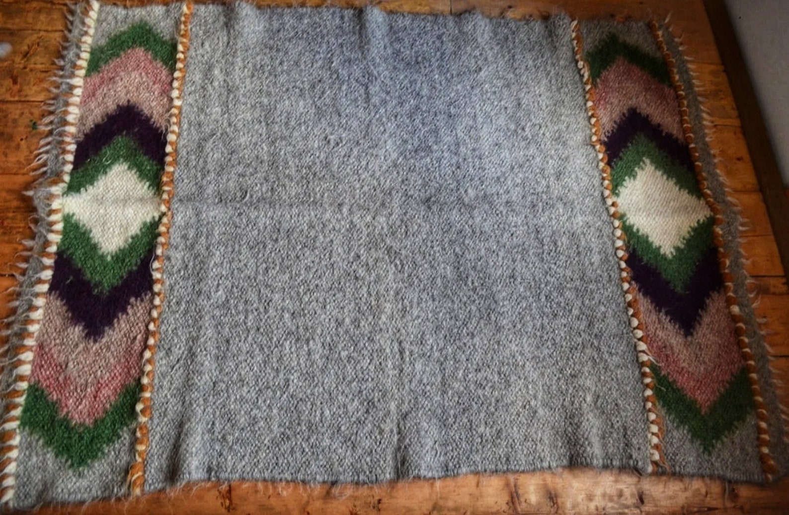 Grey Boucle Blanket Wool Blanket Woven Throw Blanket Chunky Etsy