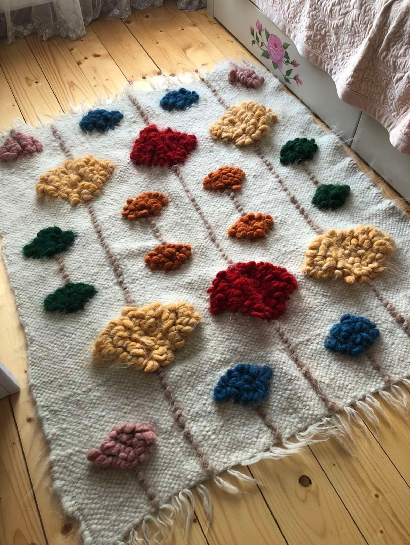 Exclusive Wool Blanket Boucle Bedspread Boucle Wool Rugs / Etsy