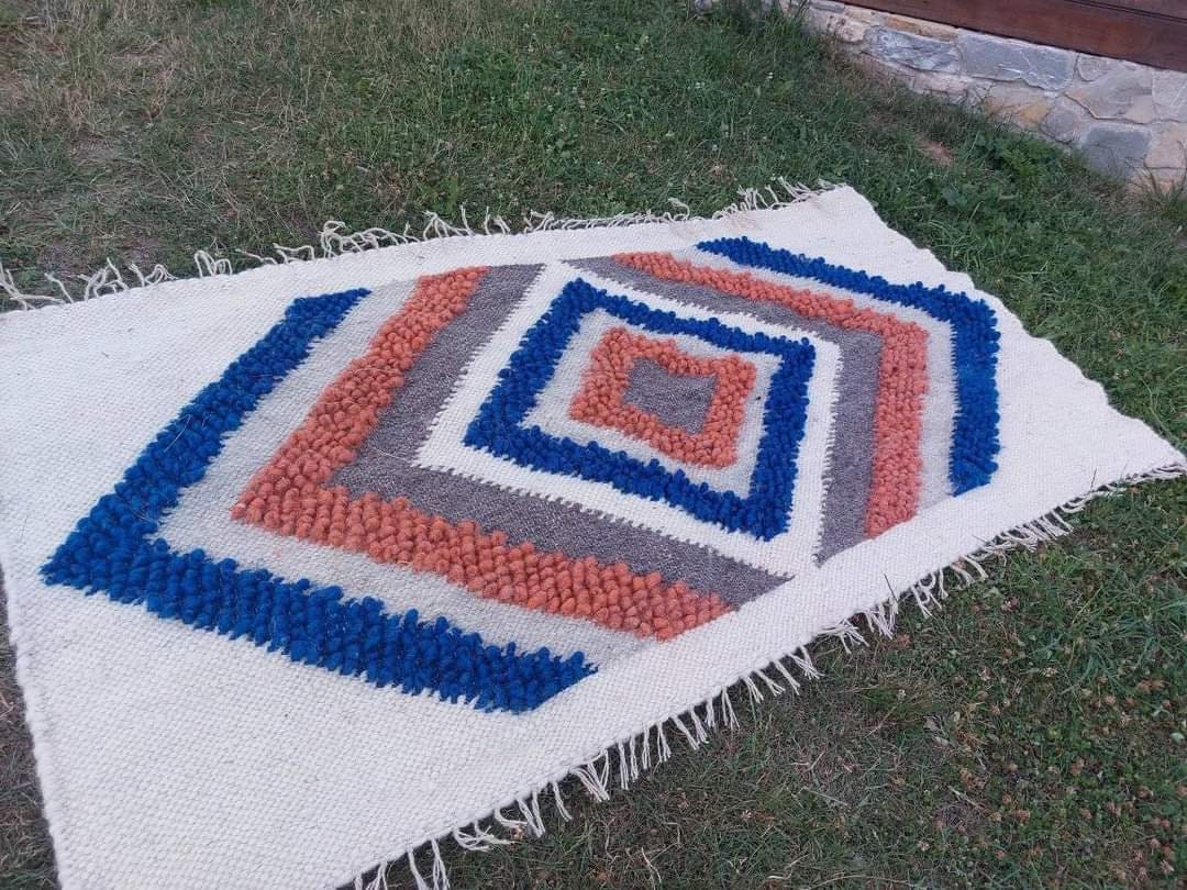 Throw White Wool Ukraine Wool Blanket Hutsul Blanket Throw Etsy