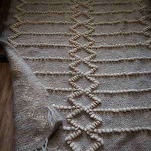 Ukrainian Lizhnyk Hutsul Wool Carpathians Boucle Trown Blanket,   Bedspread, Sofa Cover, Rug, Wool Throw Blanket, Unique Folk Art of Ukraine