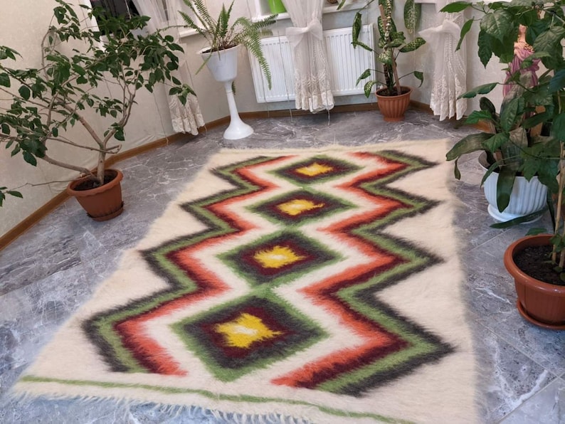 Carpathian Hutsul Blanket Ukraine Lizhnyk Wool Rug Throws Wool Etsy