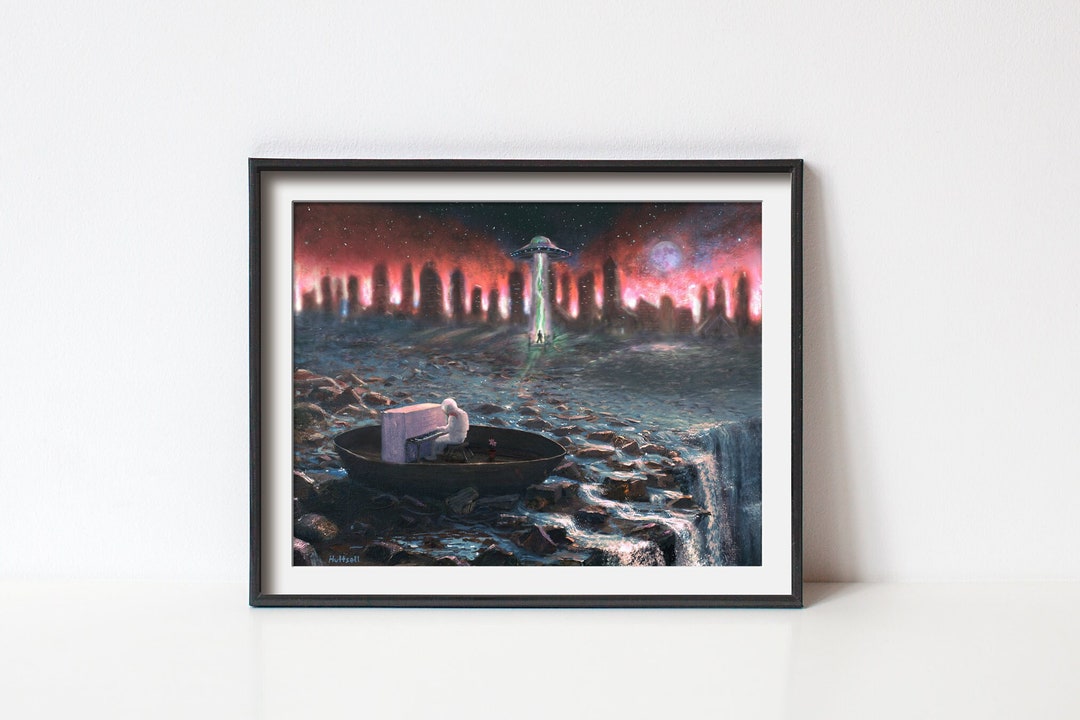 UFO Art Flying Saucer Alien - Surreal Science Fiction Fantasy - Strange ...