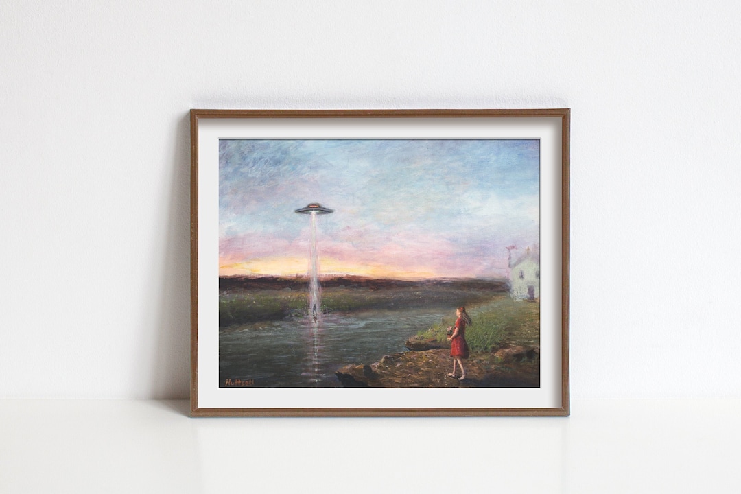 UFO Art Alien Flying Saucer - Strange Weird Stuff - Trippy Psychedelic ...