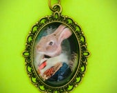 Funny Rabbit Cabochon Pendant