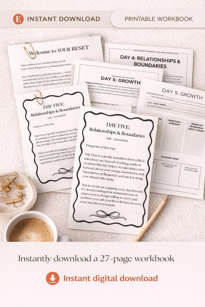 The 7-day Reset Workbook | A Gentle Life Reset for Clarity, Capacity ...
