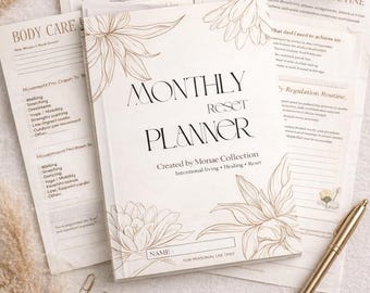 Gentle Monthly Intention Planner | Self-Care & Body Regulation (Digital Download)