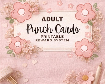 Adult Habit Tracker Punch Cards – Self Care Reward System (Printable PDF)